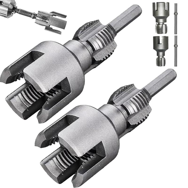 Power Tools Kits - 1セットパイプねじ切り工具一体型内外管ねじ切り工具電動ドリル対応PVCパイプねじ切りキット
