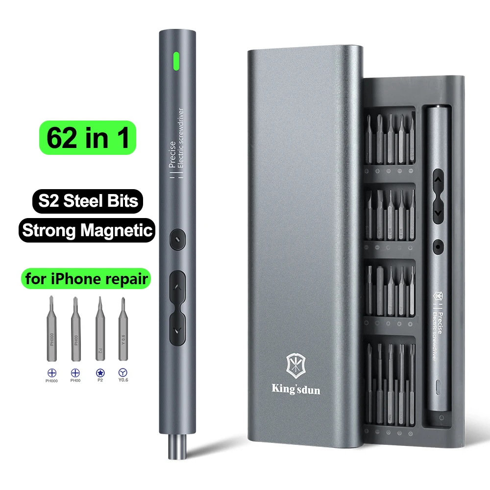 Xiaomi Power Tools - 62/6 in 1 精密電動ドライバーセット電動工具キット充電式ワイヤレスミニ小型ビット Xiaomi 携帯電話修理用