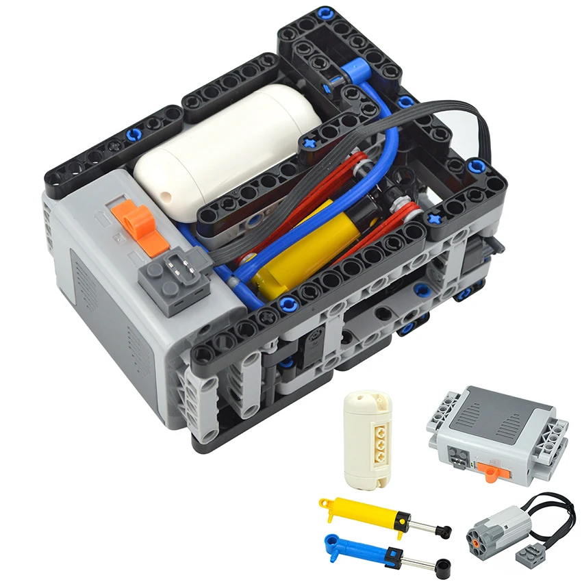 Power Tools Lego - 自動電気圧縮機ビルディングブロック,空気圧エアタンクロボット,エンジン付きモデル玩具,DIYロボット,新しいブロック