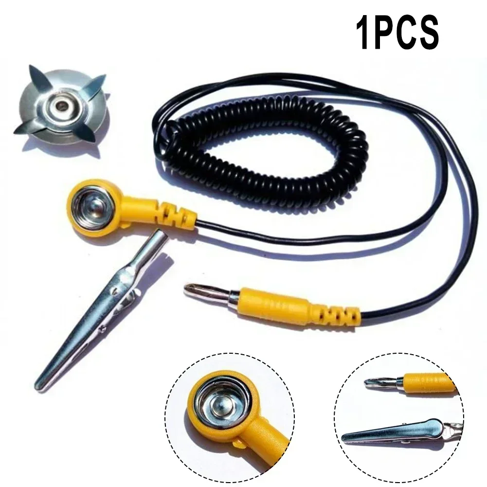 Power Tools Yellow And Black - 帯電防止アースケーブル、esdアース線、コイルコード、クリップクロー、電気機器用品、黄黒、1個