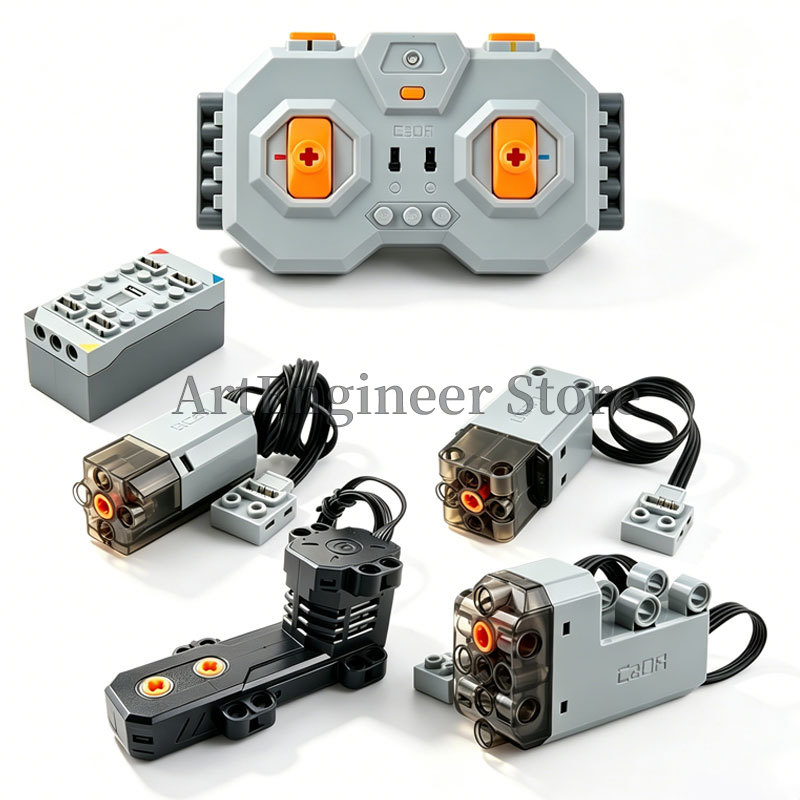 Power Tools Lego - CaDAパワーファンクションズ M/L/サーボモーター ビルディングブロック 電動テクニカルパーツ 2.4G トレインリモコンキット