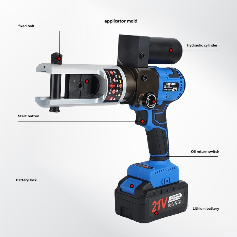 Power Tools Manufacturers - 90KN 21Vコードレス油圧圧着ペンチ 電動バッテリー式ケーブル圧着工具