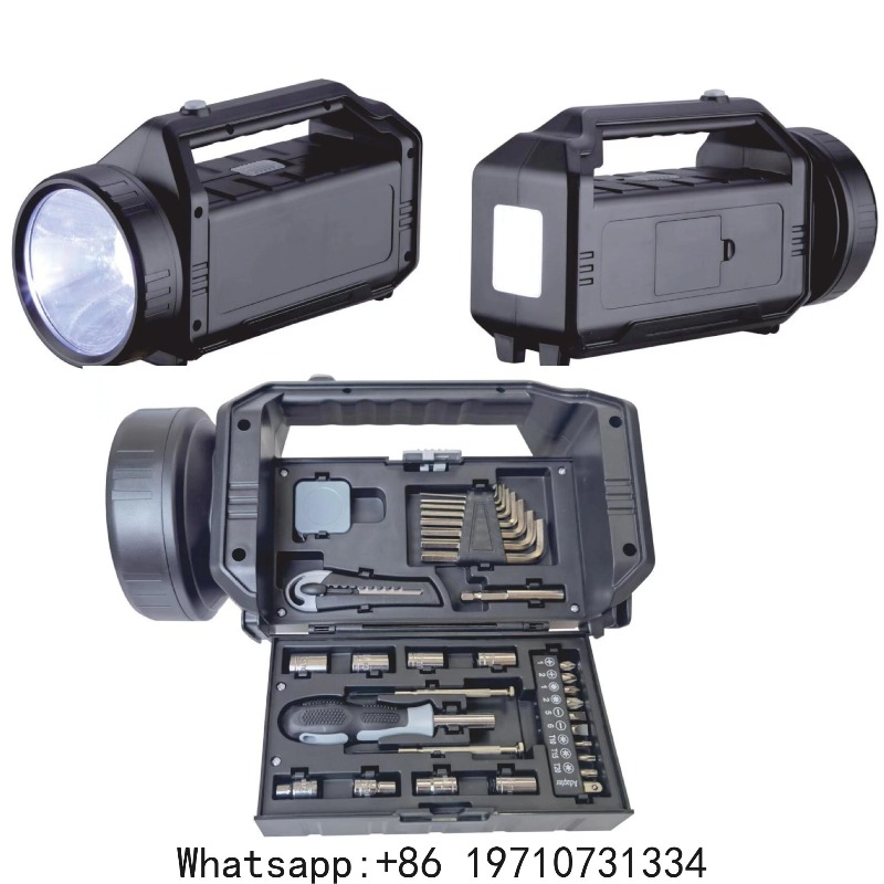 Power Tools Kits - 2-in-1 キャンプ用ランタン＆ツールセット – LEDハイパワー懐中電灯と10点家庭用ハードウェアキット – DIYアウトドアギフト