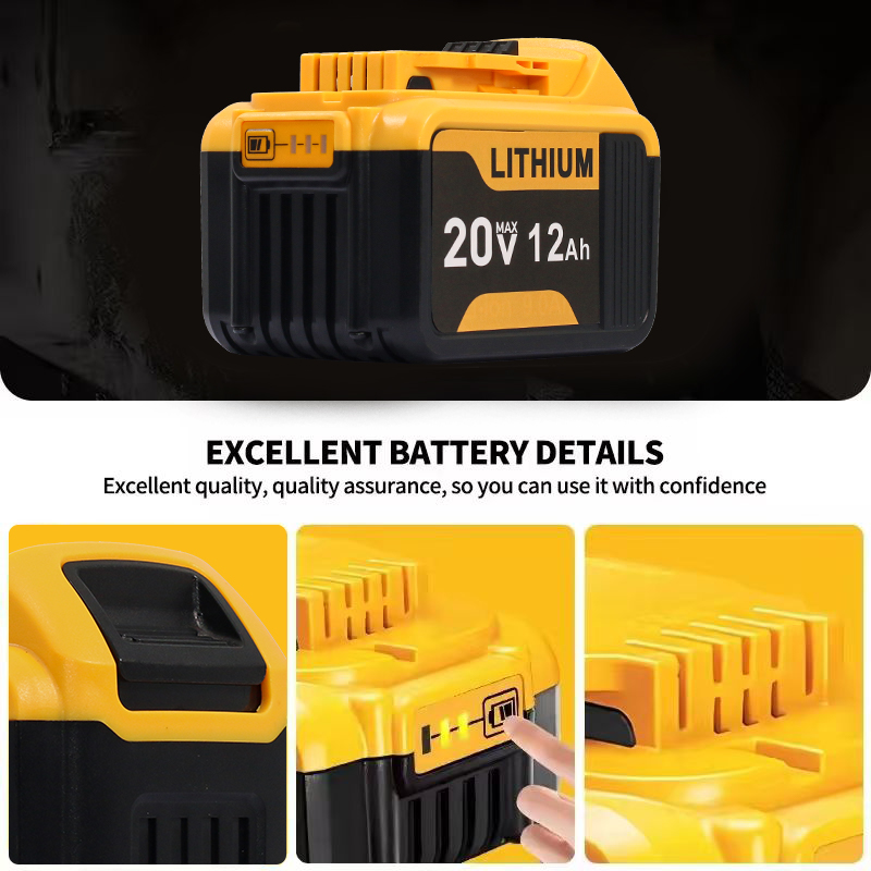 12.0Ah バッテリー交換品 DEWALT 20V MAX - Power Tools Yellow And Black のレビューと価格