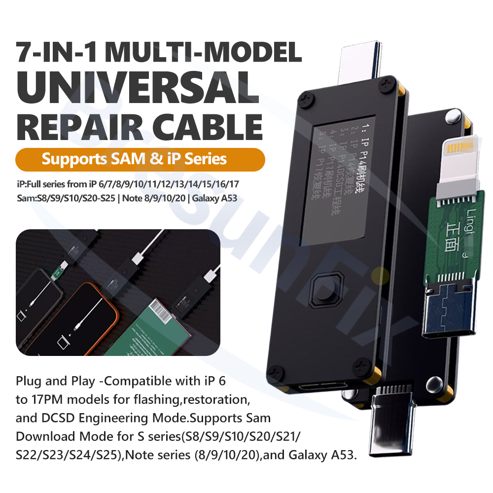 7-in-1 マルチモデルユニバーサル修理ケーブル iPho - Power Tools Download のレビューと価格