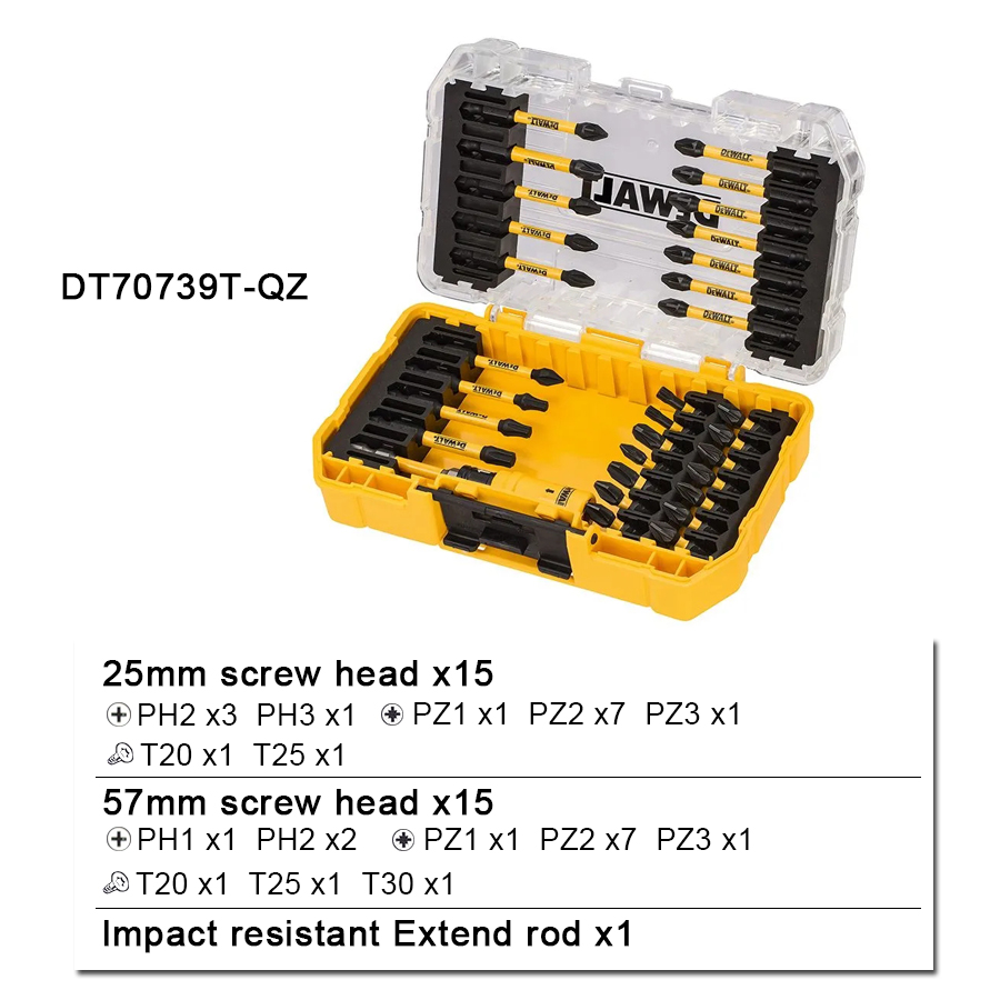 DeWalt 31ピース スクリュードライバーセット/ドライ - Power Tools Yellow And Black のレビューと価格