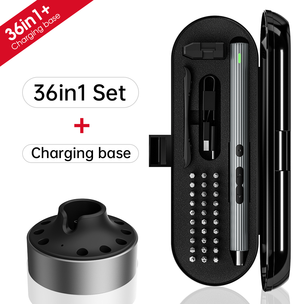 精密電動ドライバーセット,36 in 1,充電式,磁気,ミニ - Xiaomi Power Tools のレビューと価格