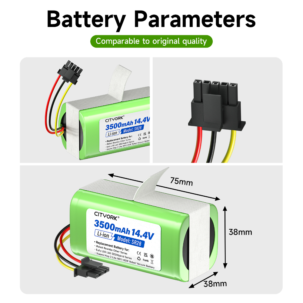 14.4V 3500mAh ロボット掃除機バッテリー Euf - Xiaomi Power Tools のレビューと価格